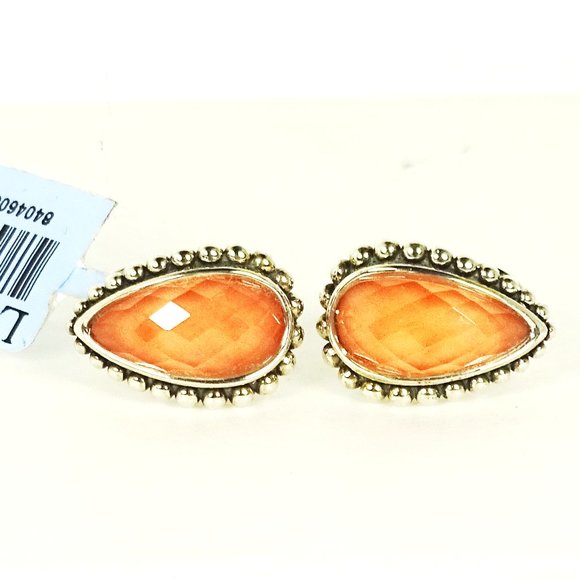 LAGOS Maya Sterling Silver Carnelian Faceted Doublets Stud Earrings - Picture 5 of 7
